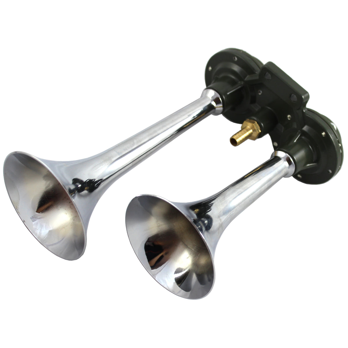 JDMSPEED Brand New 12V Chrome Dual Trumpet Compact Air Horn Compressor