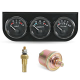 JDMSPEED 2" 52mm 3-in-1 Auto Car Triple Gauge Set NEW Water Temp Oil Pressure Volt Meter