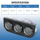 JDMSPEED 2" 52mm 3-in-1 Auto Car Triple Gauge Set NEW Water Temp Oil Pressure Volt Meter