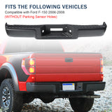 JDMSPEED	Black Rear Setp Bumper w/LED Light For 2004-2006 Ford F150 w/o Sensor Hole