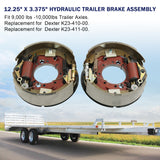 JDMSPEED 2PCS 12.25" Hydraulic Brakes fits Dexter 9K 10K Trailer Axles 23-410 23-411