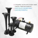 JDMSPEED 150DB 4 Trumpet Air Train Horn 150 PSI Air Compressor Kit For Car Truck 12V