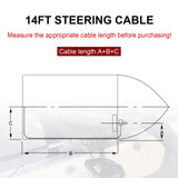 JDMSPEED 14 Feet Boat Rotary Steering System Outboard Kit Marine W/13.5" Wheel SS13714