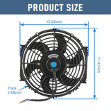 JDMSPEED 10" inch Universal Slim Fan Engine Cooling Racing Electric Radiator Pull Push