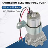 JDMSPEE 110 GPH 13-14PSI Low Pressure Electric Fuel Pump 12V NEW For Gasoline Carburetor