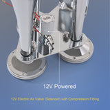 JDMSPEED 12V Chrome Impact 152db 3 Triple Trumpet Air Horn Kit Huge Deep Loud Train Sound