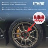 JDMSPEED 20Pcs Red 60MM M12X1.25 Aluminum Extended Wheel Rim Lug Nuts For Infiniti Subaru