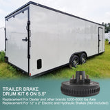 JDMSPEED 12"X2" Trailer Brake Hub Drum Kit 6 on 5.5" for 5200 - 6000 lbs axle