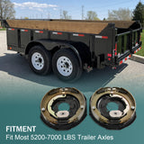 JDMSPEED 2 Pair 12x2 Electric Trailer Brake 12" x 2" Assembly Set 7000 lbs Axle 21005