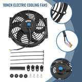 JDMSPEED 10" inch Universal Slim Fan Engine Cooling Racing Electric Radiator Pull Push