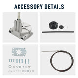 JDMSPEED 14 Feet Boat Rotary Steering System Outboard Kit Marine W/13.5" Wheel SS13714
