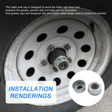 JDMSPEED 2PCS 2.71-2.72 Trailer Axle Dust Cap Cup Grease Cover RV Camper EZ Lube