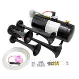 JDMSPEED 150DB 4 Trumpet Air Train Horn 150 PSI Air Compressor Kit For Car Truck 12V