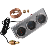 JDMSPEED 2" 52mm Chrome Car 3 in 1 Triple Gauge Set Kit AMP Meter Oil Pressure Water Temp