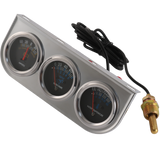 JDMSPEED 2" 52mm Chrome Car 3 in 1 Triple Gauge Set Kit AMP Meter Oil Pressure Water Temp