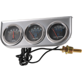 JDMSPEED 2" 52mm Chrome Car 3 in 1 Triple Gauge Set Kit AMP Meter Oil Pressure Water Temp