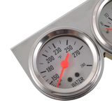 JDMSPEED 2'' 52mm Mechanical Chrome Triple Gauge Set Oil Pressure Water Temp Volt Meter