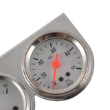 JDMSPEED 2'' 52mm Mechanical Chrome Triple Gauge Set Oil Pressure Water Temp Volt Meter