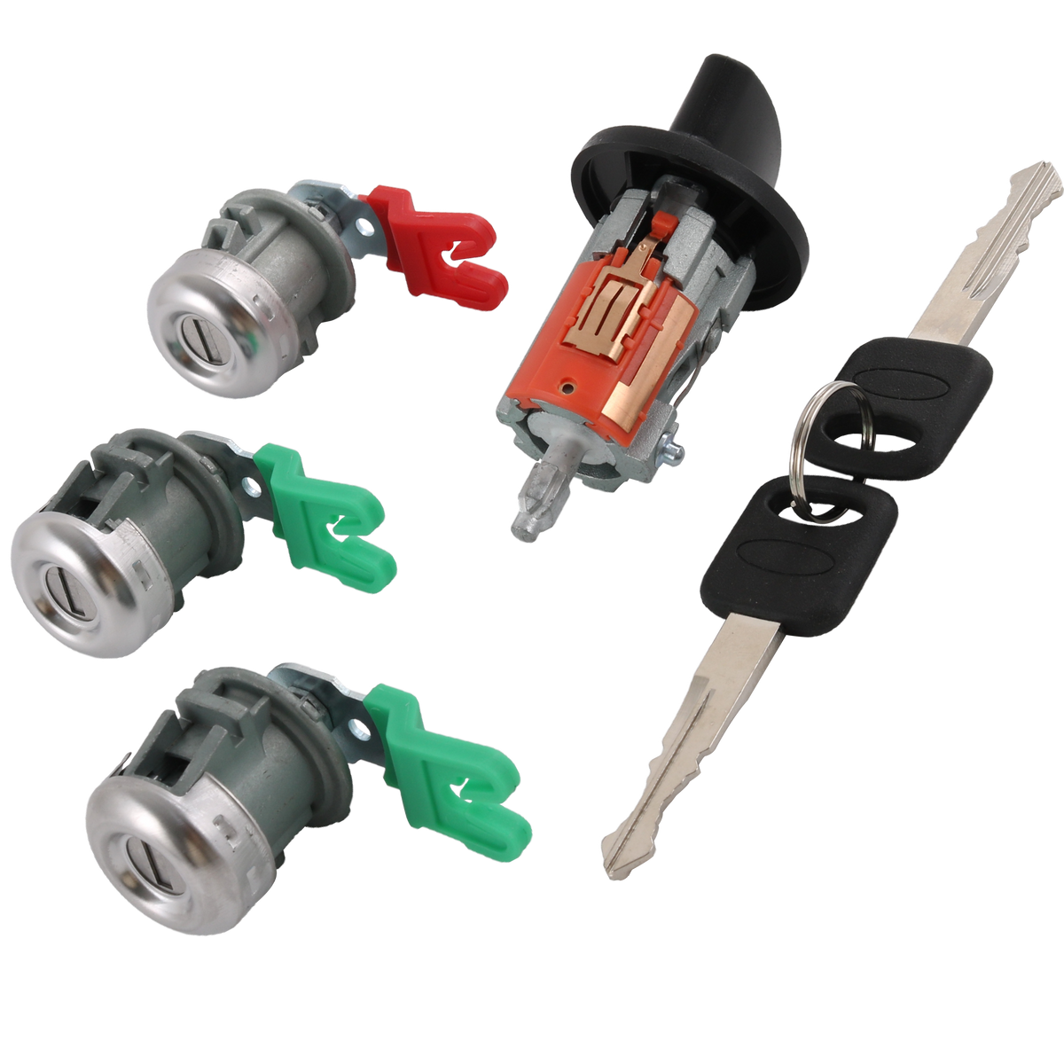 JDMSPEED For Ford Ignition Switch Lock Cylinder + (3) Door Lock Cylind
