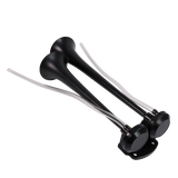 JDMSPEED 12V Black Loud Dual Trumpet Train Air Horn System Kit Car/Truck/Boat/Van
