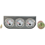 JDMSPEED 2'' 52mm Mechanical Triple 3 Gauge Set Chrome Oil Pressure Volt Meter Water Temp