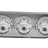 JDMSPEED 2'' 52mm Mechanical Triple 3 Gauge Set Chrome Oil Pressure Volt Meter Water Temp