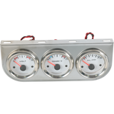 JDMSPEED 2'' 52mm Mechanical Triple 3 Gauge Set Chrome Oil Pressure Volt Meter Water Temp