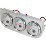 JDMSPEED 2'' 52mm Mechanical Triple 3 Gauge Set Chrome Oil Pressure Volt Meter Water Temp