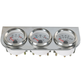 JDMSPEED 2'' 52mm Mechanical Triple 3 Gauge Set Chrome Oil Pressure Volt Meter Water Temp