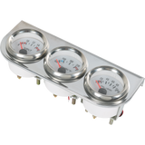 JDMSPEED 2'' 52mm Mechanical Triple 3 Gauge Set Chrome Oil Pressure Volt Meter Water Temp
