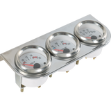 JDMSPEED 2'' 52mm Mechanical Triple 3 Gauge Set Chrome Oil Pressure Volt Meter Water Temp