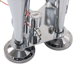 JDMSPEED 12V Chrome Impact 152db 3 Triple Trumpet Air Horn Kit Huge Deep Loud Train Sound