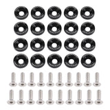 JDMSPEED 20pcs Black Billet Aluminum Fender/Bumper Washer/Bolt Engine Bay Dress Up Kit