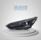 JDMSPEED 2pcs For 2015 2016 2017 Ford Focus Headlight Led DRL Halo Projector Lamp LH+RH