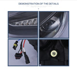 JDMSPEED 2pcs For 2015 2016 2017 Ford Focus Headlight Led DRL Halo Projector Lamp LH+RH