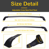 JDMSPEED 2pcs Black Roof Rack Cross Bar Crossbars For 15-17 Toyota Highlander XLE Limited