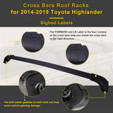 JDMSPEED 2pcs Black Roof Rack Cross Bar Crossbars For 15-17 Toyota Highlander XLE Limited