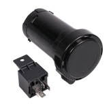 JDMSPEED 12V Black Loud Dual Trumpet Train Air Horn System Kit Universal For Car Truck RV