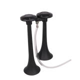 JDMSPEED 12V Black Loud Dual Trumpet Train Air Horn System Kit Universal For Car Truck RV