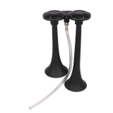 JDMSPEED 12V Black Loud Dual Trumpet Train Air Horn System Kit Universal For Car Truck RV