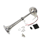 JDMSPEED 12V 390mm Stainless Steel Single Trumpet Horn For Truck Train Car Marine Boat