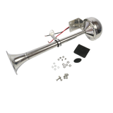 JDMSPEED 12V 390mm Stainless Steel Single Trumpet Horn For Truck Train Car Marine Boat