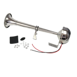 JDMSPEED 12V 390mm Stainless Steel Single Trumpet Horn For Truck Train Car Marine Boat