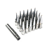 JDMSPEED 24 PCS Chrome Spike Lug Nuts 14x1.5 For Chevy Silverado Tahoe 4.4" Tall w/ Key