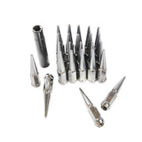 JDMSPEED 24 PCS Chrome Spike Lug Nuts 14x1.5 For Chevy Silverado Tahoe 4.4" Tall w/ Key