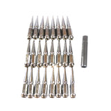 JDMSPEED 24 PCS Chrome Spike Lug Nuts 14x1.5 For Chevy Silverado Tahoe 4.4" Tall w/ Key