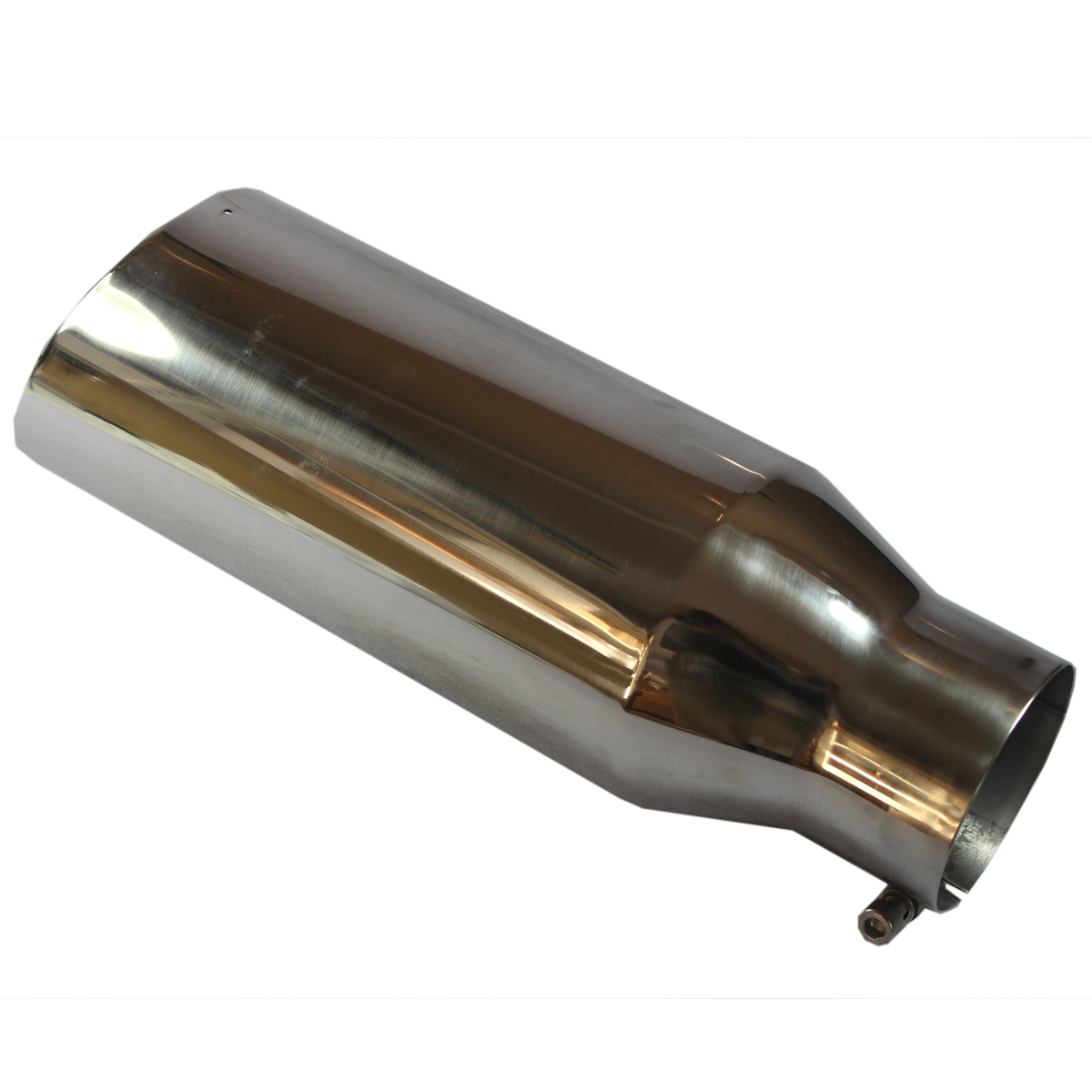 Kible 4" Inlet X 6" Outlet X 12" Long Bolt-On Exhaust Tip – Stainless Steel – Polished – Universal
