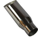 JDMSPEED 2.5 Inlet 3.5 Outlet 12 Long Dual Wall Angle Cut Exhaust Tip Tail Pipe Weld On