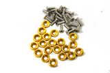 JDMSPEED 20pcs Gold Billet Aluminum Fender/Bolt Engine Bay Dress Up/Bumper Washer Kit