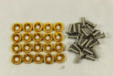 JDMSPEED 20pcs Gold Billet Aluminum Fender/Bolt Engine Bay Dress Up/Bumper Washer Kit